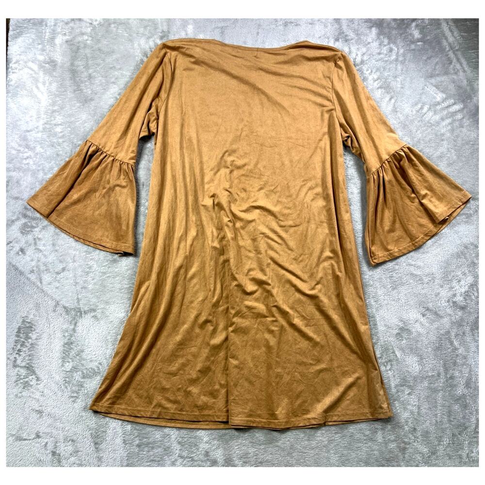 Simply Southern Tan Bell Sleeve Western Mini Dress Large - Picture 6 of 6
